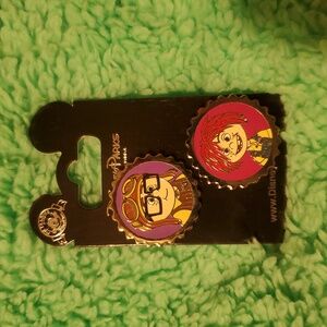 Disney Pixar Up Carl Ellie Kids Bottle Cap Trading Pin Set